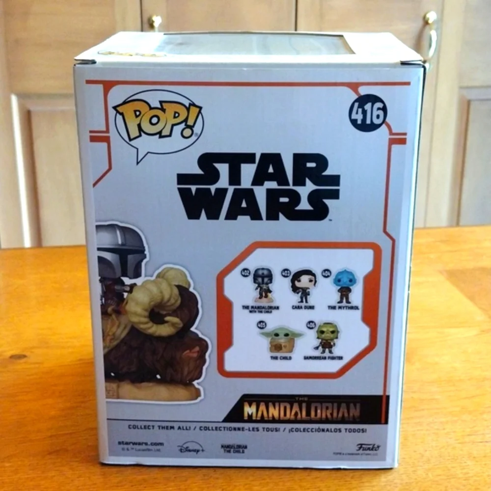 8" Funko Pop THE MANDALORIAN & THE CHILD ON BANTHA #416 Star Wars Bobble Head - Picture 4 of 7